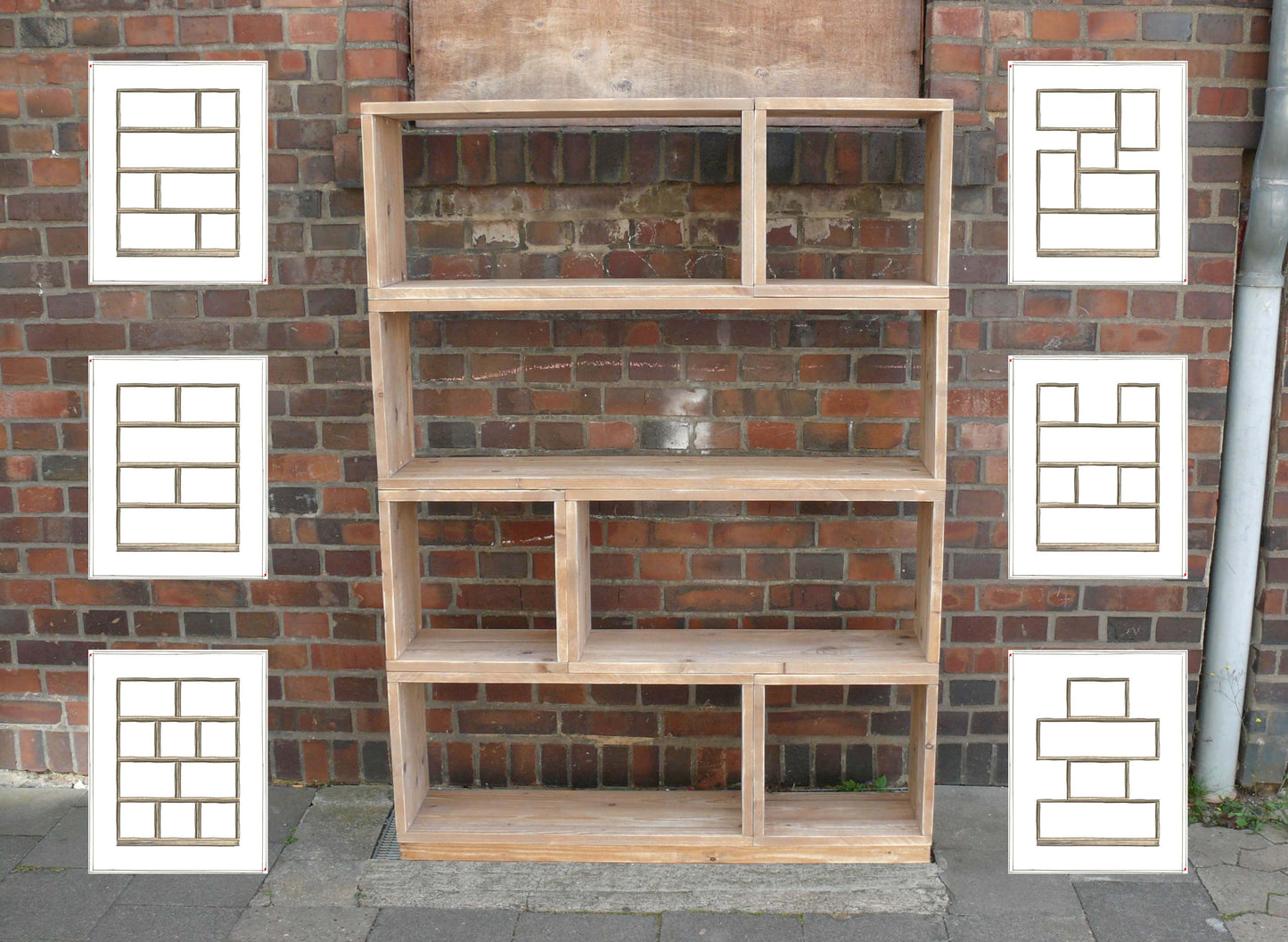 Regalsystem Modular Set Bücherregal Raumteiler Holz